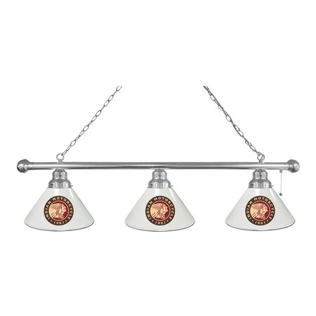 Holland Bar Stool Co Indian Motorcycle 3 Shade Billiard Light, White Shades, Chrome Fixture BL3CHIndn-HD-Wt